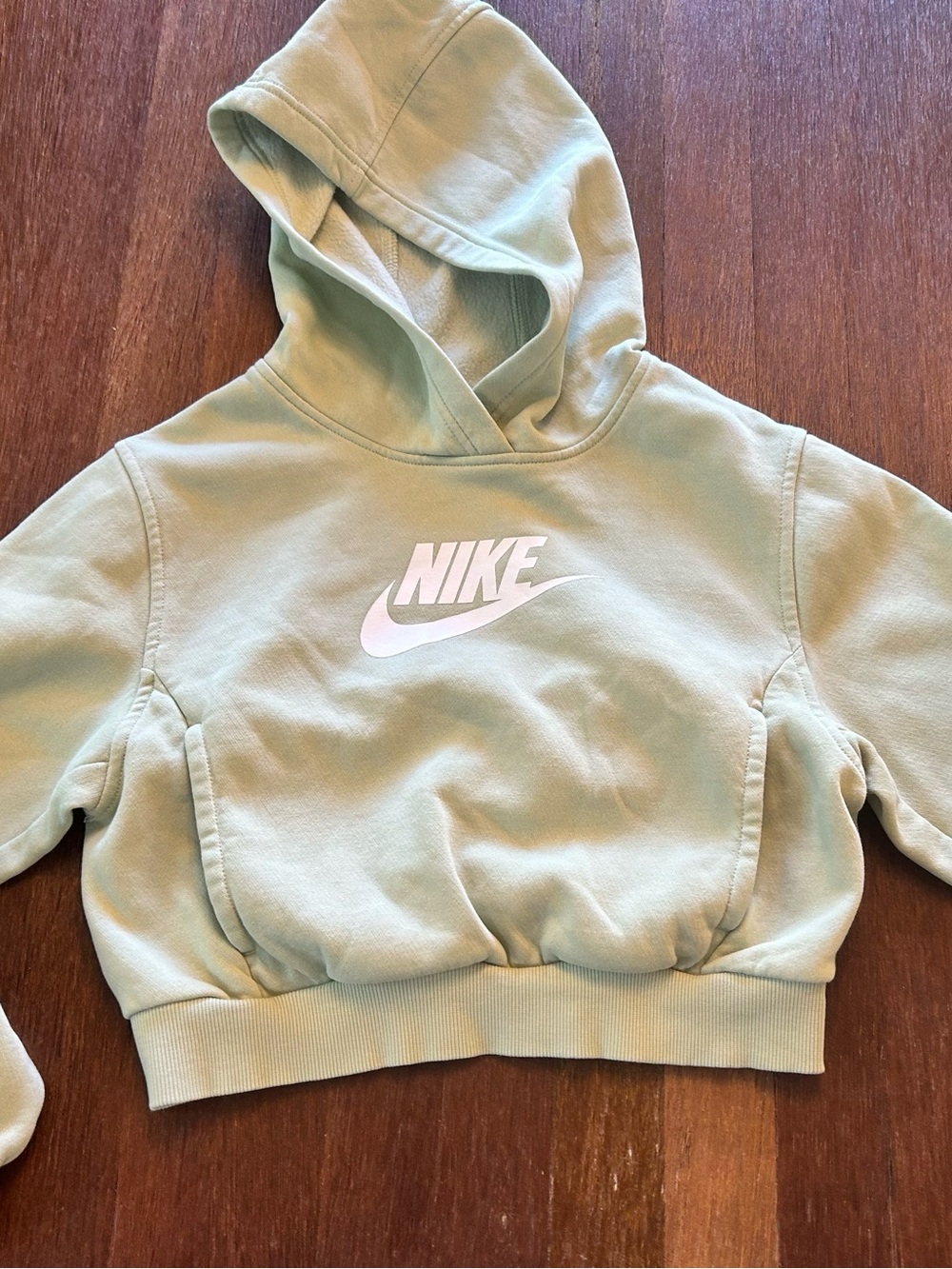 Nike Girls Kids Large Cropped Hoodie Mint Green Large